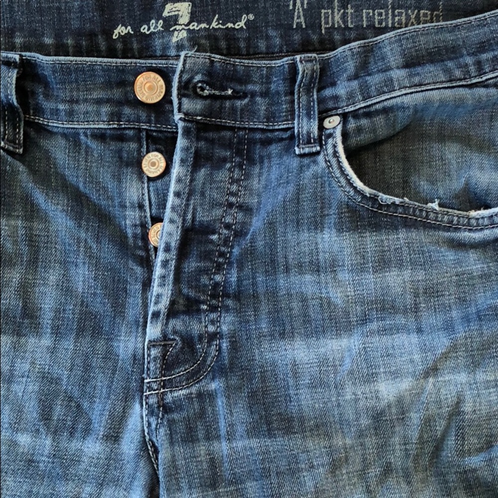 Men’s 7 for all mankind ‘A’ pkt relaxed blue jeans